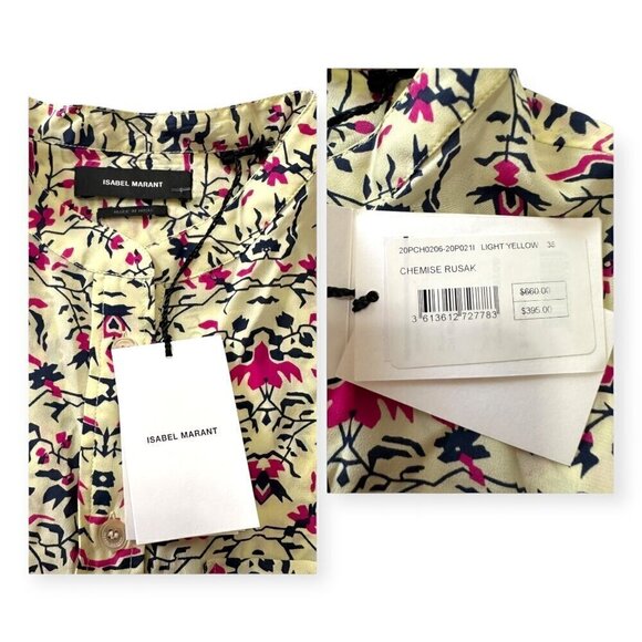 Isabel Marant Rusak Silk Printed Shirt,  Size  FR 38/US 6, New with tag, - Picture 4 of 14